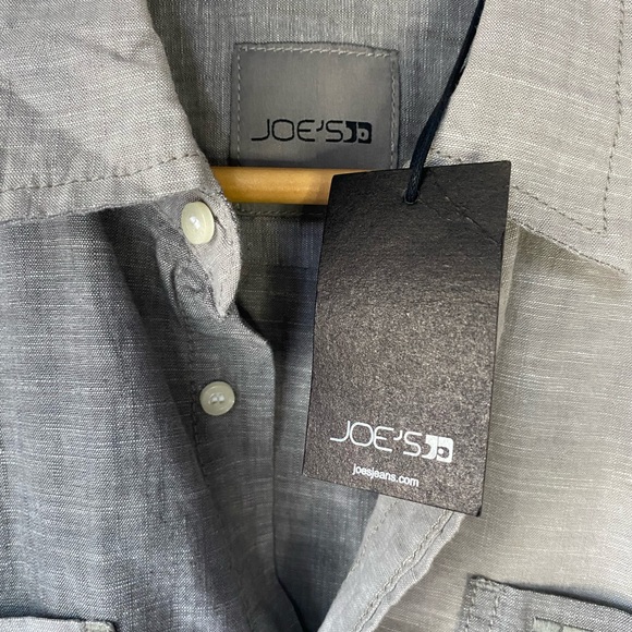 NWT Joe’s Jeans men’s grey, button down shirt. Size M - Picture 3 of 7